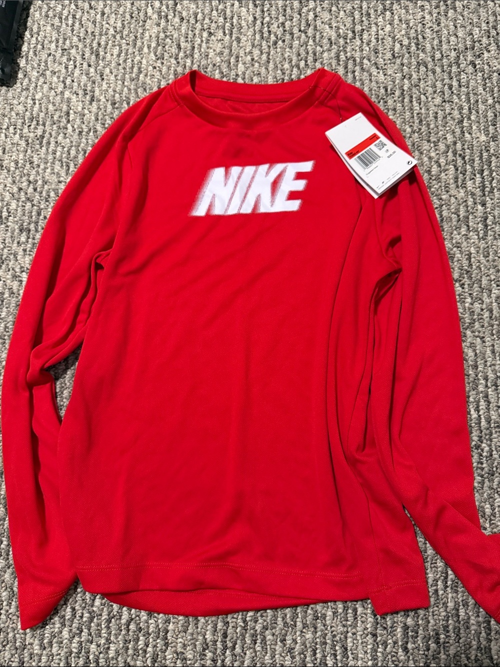 Nike Red Men’s Crewneck Sweater with White Logo